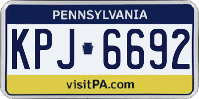 PA license plate KPJ6692
