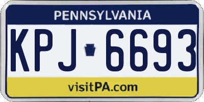 PA license plate KPJ6693