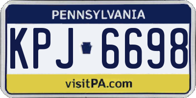 PA license plate KPJ6698