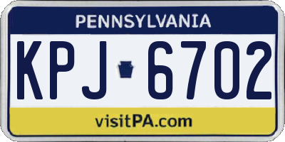 PA license plate KPJ6702