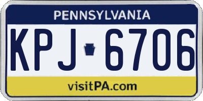 PA license plate KPJ6706