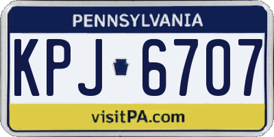 PA license plate KPJ6707