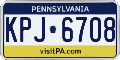 PA license plate KPJ6708