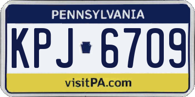PA license plate KPJ6709