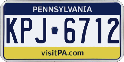 PA license plate KPJ6712
