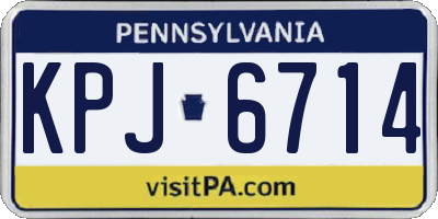 PA license plate KPJ6714