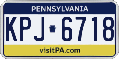 PA license plate KPJ6718