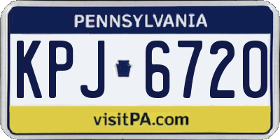 PA license plate KPJ6720