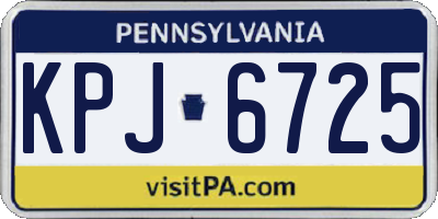 PA license plate KPJ6725