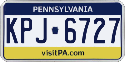 PA license plate KPJ6727