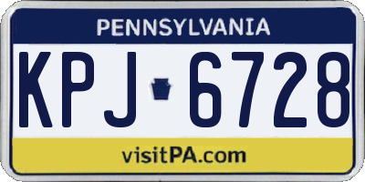 PA license plate KPJ6728