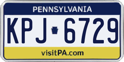 PA license plate KPJ6729