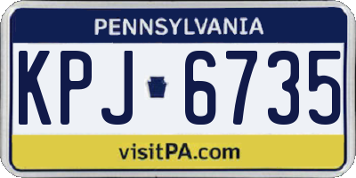 PA license plate KPJ6735