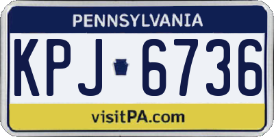 PA license plate KPJ6736