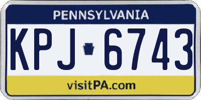 PA license plate KPJ6743