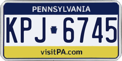 PA license plate KPJ6745