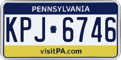PA license plate KPJ6746