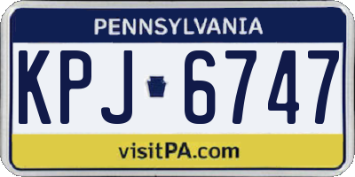 PA license plate KPJ6747