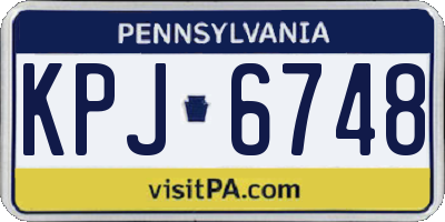 PA license plate KPJ6748
