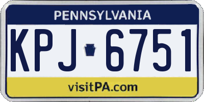 PA license plate KPJ6751