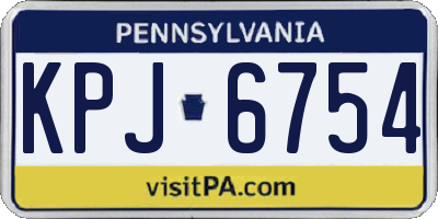 PA license plate KPJ6754