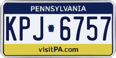 PA license plate KPJ6757