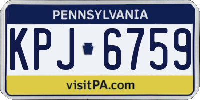 PA license plate KPJ6759