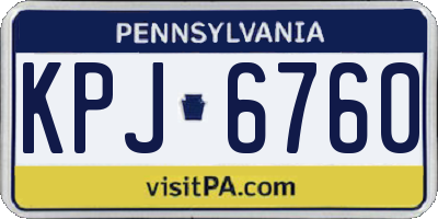 PA license plate KPJ6760