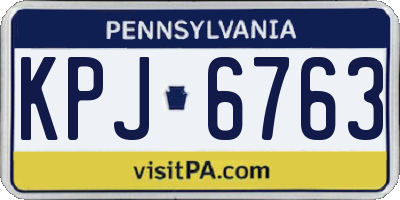 PA license plate KPJ6763