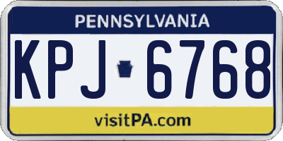 PA license plate KPJ6768