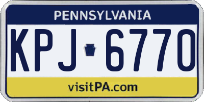 PA license plate KPJ6770