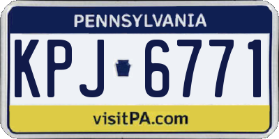 PA license plate KPJ6771