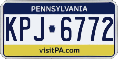 PA license plate KPJ6772