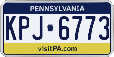 PA license plate KPJ6773