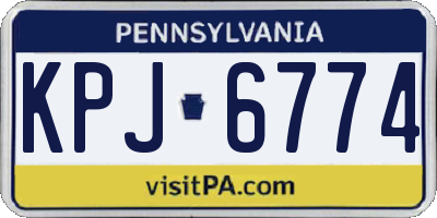 PA license plate KPJ6774