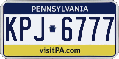 PA license plate KPJ6777