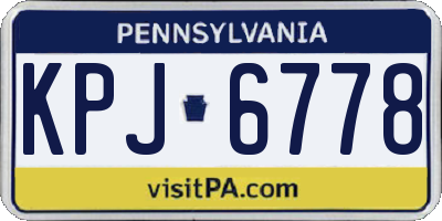 PA license plate KPJ6778