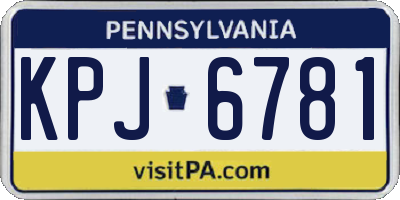 PA license plate KPJ6781