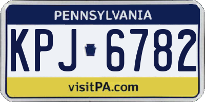 PA license plate KPJ6782