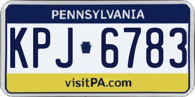 PA license plate KPJ6783