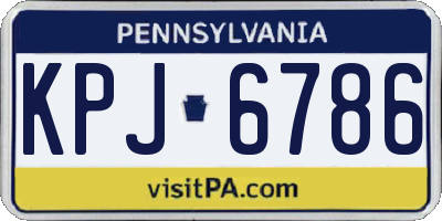 PA license plate KPJ6786