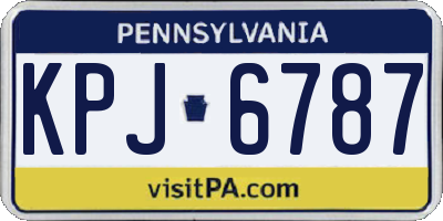 PA license plate KPJ6787