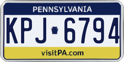 PA license plate KPJ6794