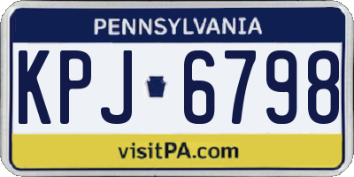 PA license plate KPJ6798