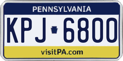 PA license plate KPJ6800