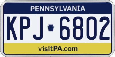 PA license plate KPJ6802