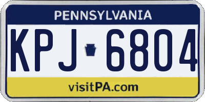 PA license plate KPJ6804