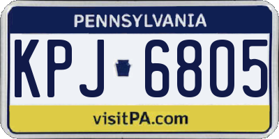 PA license plate KPJ6805