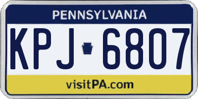 PA license plate KPJ6807