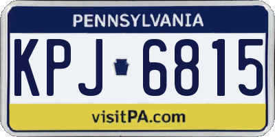 PA license plate KPJ6815